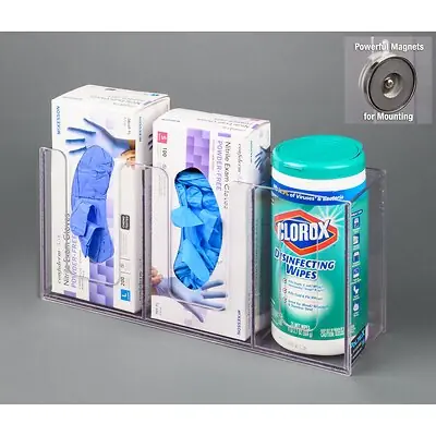 Poltex Inc - GB2WIPE-M Glove and Wipe Holder Magnet Mount 7-1/2 X 16-1/2 Inch PETG Plastic