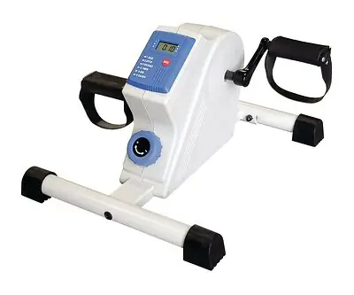 Fabrication Enterprises - 10-0717 Pedal Exerciser CanDo® Pedal Exerciser Deluxe Portable / Display Panel Adjustable Resistance Levels 11 X 17 X 22 Inch Black / Blue / White