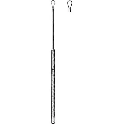 Sklar - 67-2521 Ear Curette Sklar® Billeau 6-1/2 Inch Length Round Knurled Handle Small Tip Flexible Oval Loop Tip