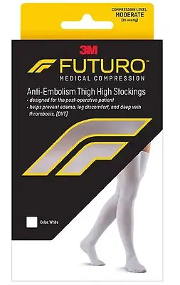 3M Company - 71065EN 3M Futuro™ Anti-Embolism Moderate Compression Thigh-Hi Stockings Medium/Regular