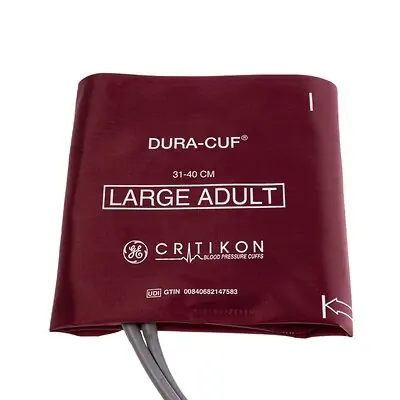 GE Healthcare - DUR-A3-2A-5S Reusable Blood Pressure Cuff Dura-Cuf® 31 to 40 cm Arm Nylon Cuff Adult Long Cuff