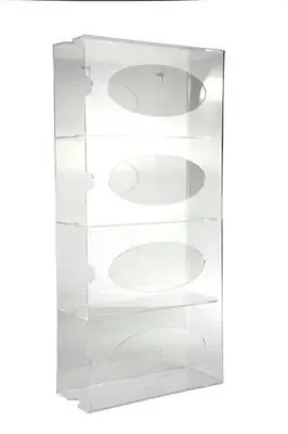 Dynamic Diagnostics - 4000-31 Glove Box Holder Horizontal or Vertical Mounted 4-Box Capacity Clear 4.125 X 10.125 X 21.25 Inch Acrylic