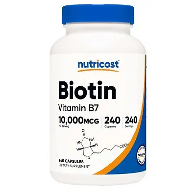 Nutricost - NTC026101 Dietary Supplement nutricost® Biotin 10 mg Strength Capsule 240 Per Bottle