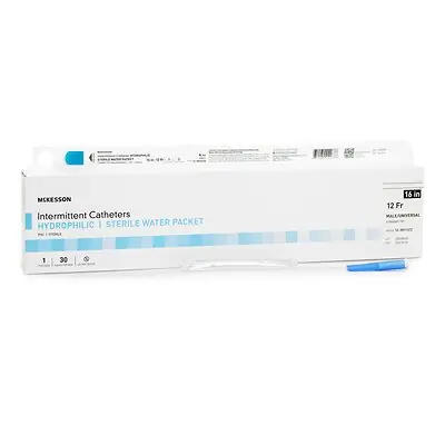 McKesson Brand - 16-MH1612 Urethral Catheter McKesson Straight Tip Hydrophilic Coated PVC 12 Fr. 16 Inch Length