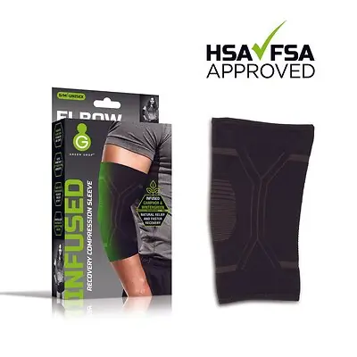 Green Drop Compression LLC - ELB-1450 Green Drop™ Infused Compression Sleeve Elbow Support