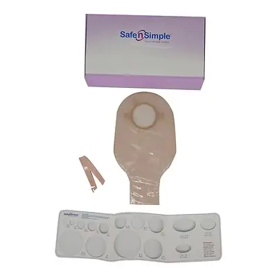 Safe N Simple - SNS7212214 Ostomy Pouch Safe n Simple™ Two-Piece System 12 Inch Length Without Barrier Drainable