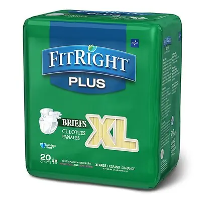 Medline - FITPLUSXLG FitRight™ Plus Anti-Leak Guard Briefs