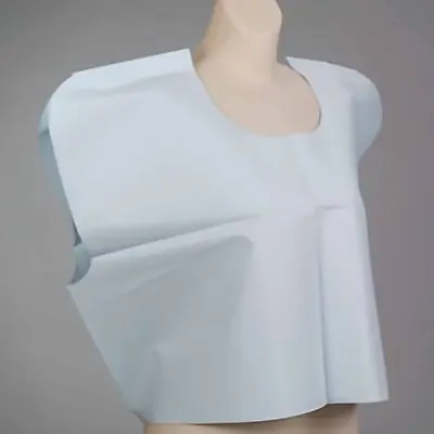 Tidi Products - 9810857 Exam Cape Tidi® Blue One Size Fits Most Front / Back Opening Without Closure Unisex Disposable