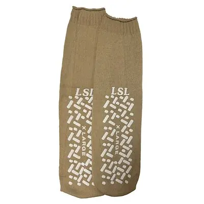 LSL Industries - S11218XL Slipper Socks Unisex Adult X-Large Single Tread Single Patient Use Beige