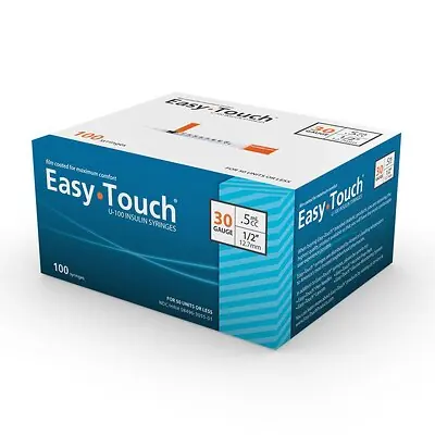 MHC Medical - 830555 Standard Insulin Syringe with Needle EasyTouch™ 0.5 mL 1/2 Inch 30 Gauge NonSafety Thin Wall
