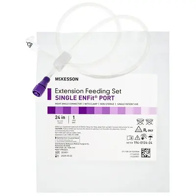 McKesson Brand - 194-0124-24 McKesson Bolus Enteral Feeding Extension Tube Set