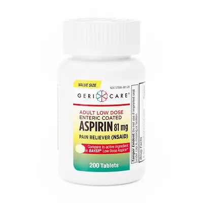 Geri-Care - 981-20-GCP Pain Relief Geri-Care® 81 mg Strength Aspirin Tablet 200 per Bottle