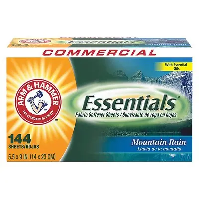RJ Schinner Co - 33200-00102 Fabric Softener Arm & Hammer® Essentials® 144 Count Box Sheet Mountain Rain Scent