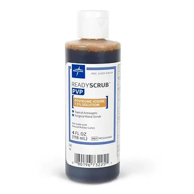 Medline - MDS093945 Surgical Scrub Solution ReadyScrub™ 4 oz. Bottle 7.5% Strength Povidone-Iodine NonSterile