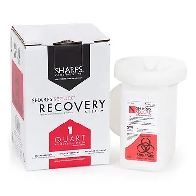 Sharps Compliance - 10101-012 Mailback Sharps Container Sharps Compliance White Base 4.5 L X 4.5 W X 6.75 H Inch Vertical Entry 0.25 gal.