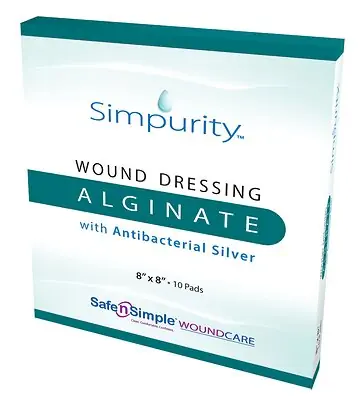 Safe N Simple - SNS51764 Silver Alginate Dressing Simpurity™ Square Sterile