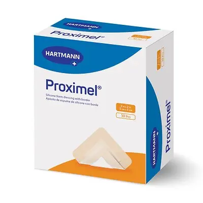 Hartmann - 14080000 Foam Dressing Proximel® 2 X 2 Inch With Border Waterproof Film Backing Silicone Adhesive Square Sterile