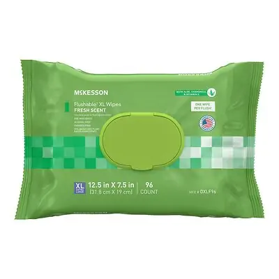 McKesson Brand - DXLF96 McKesson Flushable* Wet Wipes XL - Scented