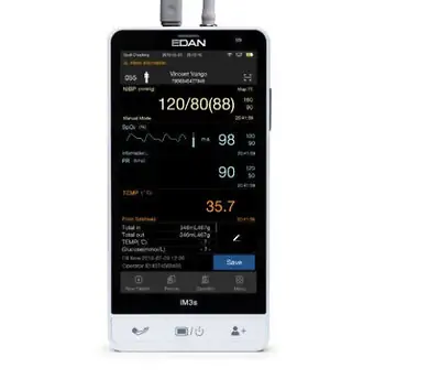 EdanUSA & MDPro - IM3S_NST.E Vital Signs Monitor Edan® iM35_NST Series Spot Check NIBP, SpO2, Temperature AC Power / Battery Operated