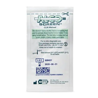 Abbott Rapid Dx North America LLC - 55001-25 Drugs of Abuse Test Kit Alco-Screen® Alcohol Screen 24 Tests CLIA Waived