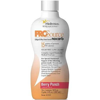 Medtrition-National Nutrition - 11535 ProSource NoCarb™ Berry Punch Collagen and Whey Protein Formula