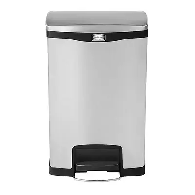 RJ Schinner Co - 1901992 Trash Can Rubbermaid® Slim Jim® 52 Quart / 13 gal. Black Stainless Steel Rectangular