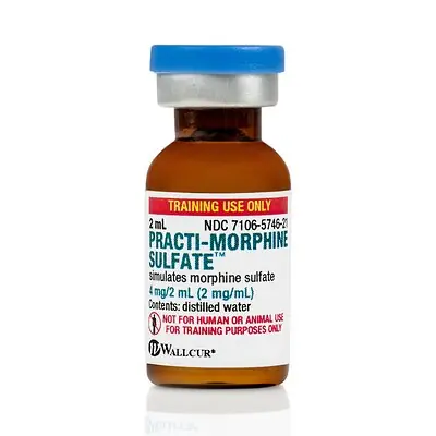 Wallcur - 447MSG Clinical Training Medication Practi-Morphine Sulfate™ 2mg/mL Liquid Tint Vial 2 mL