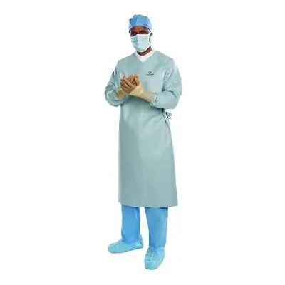 O&M Halyard Inc - 44664NS Surgical Gown Aero Chrome X-Large Silver NonSterile AAMI Level 4 Disposable