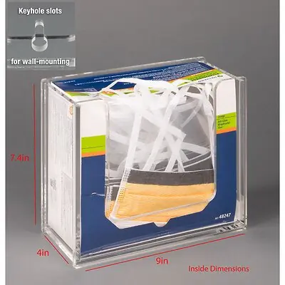 Poltex Inc - SURGMSK-W Surgical Shield Mask Dispenser Poltex Wall Mount 1 Box of Surgical Masks Clear 9 X 7-3/4 X 4 Inch Acrylic