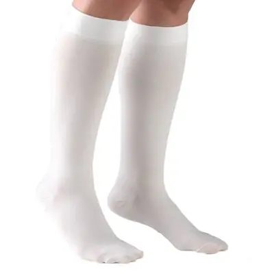 Truform - 1943WH-L Compression Sock Truform® Knee High Large White Closed Toe