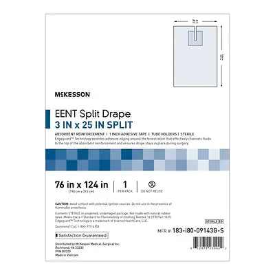 McKesson Brand - 183-I80-09143G-S McKesson Sterile EENT Split Drape