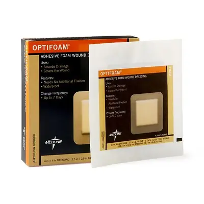 Medline - MSC1044EP Optifoam® Adhesive with Border Foam Dressing
