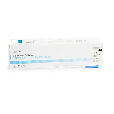 McKesson Brand - 16-MH1612C Urethral Catheter McKesson Coude Tip Hydrophilic Coated PVC 12 Fr. 16 Inch Length