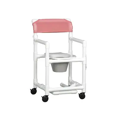IPU - VL SC17 P FRLDA Commode / Shower Chair Standard Drop Arm - Left PVC Frame Mesh Backrest 17-1/4 Inch Seat Width 300 lbs. Weight Capacity