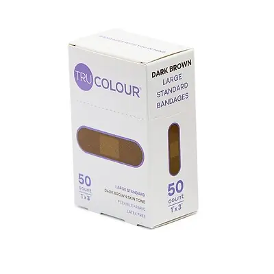 Tru-Colour Products LLC - TCB-PLS50 Tru-Colour Skin Tone Shade Fabric Bandage Adhesive Strip