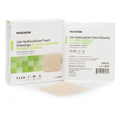 McKesson Brand - 4892 McKesson Lite Hydrocellular Foam Dressing w/ Silicone Adhesive w/o Border