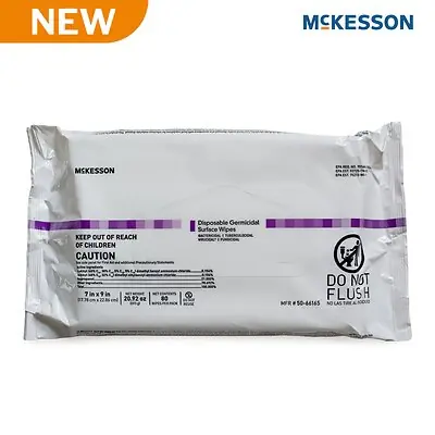 McKesson Brand - 50-66165 McKesson Premoistened Germicidal Wipe Surface Disinfectant Cleaner