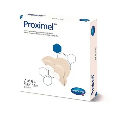 Hartmann - 14600000 Foam Dressing Proximel® 6-4/5 X 7 Inch With Border Waterproof Film Backing Silicone Adhesive Sacral Sterile