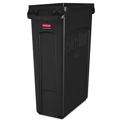 Essendant Co-United Stationers - RCP354060BK Trash Can Rubbermaid® Slim Jim® 92 Quart / 23 gal. Black Plastic Rectangular