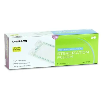 Dukal - UPP-1015 Sterilization Pouch UniPack Ethylene Oxide (EO) Gas / Steam 10 X 15 Inch Self Seal Paper / Film