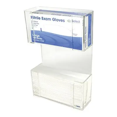 McKesson Brand - 3139 Glove Box Holder and Paper Towel Dispenser McKesson Horizontal Mounted 1 Box Capacity Clear 4 X 11 X 17 Inch Plastic