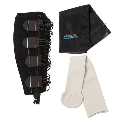 AMERX Health Care - E20144 Compression Wrap with Liner EXTREMIT-EASE® X-Large / Tall Red / Black Leg