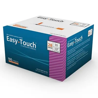 MHC Medical - 628155 Standard Insulin Syringe with Needle EasyTouch™ 1 mL 1/2 Inch 28 Gauge NonSafety Thin Wall