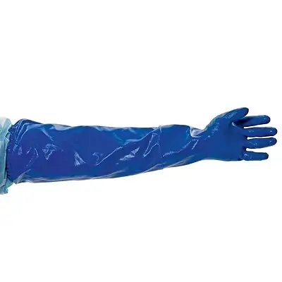 Steris - PS3224 Utility Glove Extended Sleeve Small Nitrile Blue 24 Inch Length Elastic Cuff NonSterile