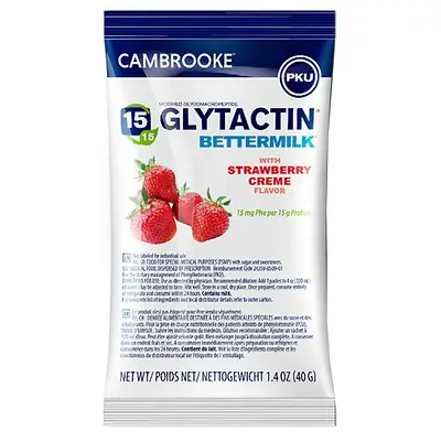 Cambrooke Therapeutics - 35009 Oral Supplement Glytactin® BetterMilk Strawberry Crème Flavor Powder 1.4 oz. Individual Packet