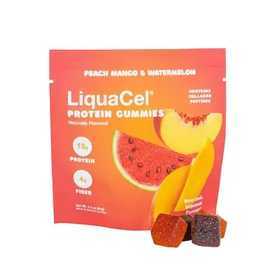 Global Health Products - GH-98 Oral Supplement LiquaCel® Protein Gummies Watermelon / Peach Mango Flavor Gummy 1.8 oz. Pouch