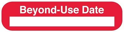 United Ad Label - ULRXA1273 Pre-Printed Label UAL™ Auxiliary Label Red Paper BEYOND USE DATE White Quality Control Label 3/8 X 1-5/8 Inch