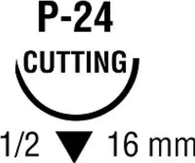 Covidien - SN-5662G Nonabsorbable Suture with Needle Monosof™ Nylon P-24 1/2 Circle Reverse Cutting Needle Size 4-0 Monofilament