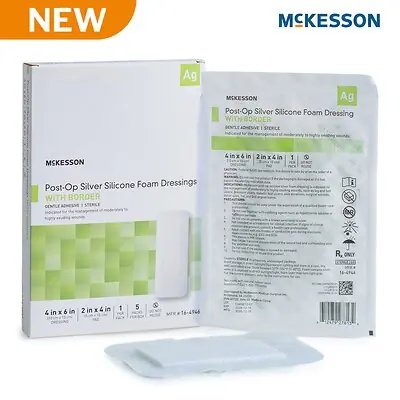 McKesson Brand - 16-4946 Silver Foam Post-Op Dressing McKesson Rectangle Sterile