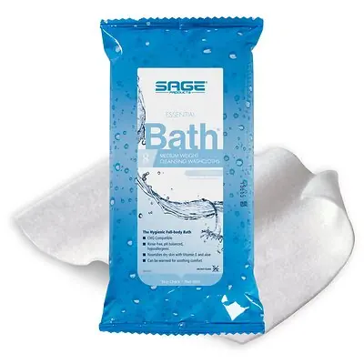Sage Products - 7800 Sage Products Essential Bath Rinse-Free Wipes